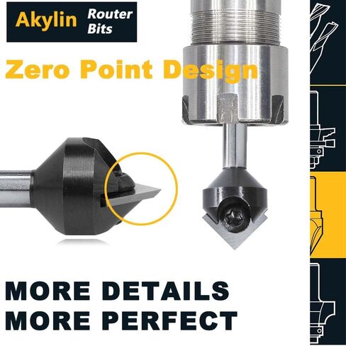 لقم توجيه أخدود من الكربيد على شكل حرف V باستخدام الحاسب الآلي، ساق 1/4 بوصة، 90 درجة مع شفرة قابلة للاستبدال بطول القطع 21/64 بوصة، من أجل الحز على شكل حرف V، وصناعة الإشارات، والحروف (على الوجهين) in Kuwait