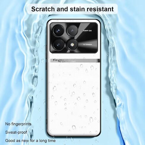 QUIETIP Hard Case Compatible with Poco X6 Pro & Redmi K70E 5G with Tempered Glass Screen Protector,Slim Shockproof Vegetarian Shell Metal Lens Protective Cover,Black in Saudi Arabia