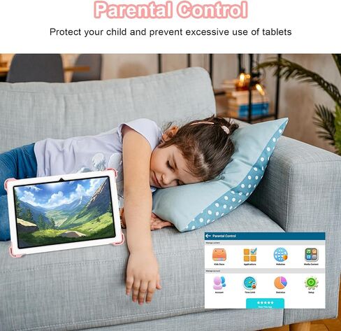 10 inch Kids Tablet Android 14 Tablet for Kids with Case, Octa-Core 10GB+64GB, iWawa Installed, Parental Control, WiFi, Bth 5.2, Dual Camera, 5000mAh Childrens Tablet for Toddler Gift(Blue) in Saudi Arabia