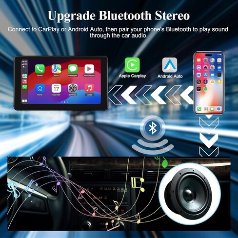 Portable Apple Carplay Screen for Car, 7'' IPS Touch Screen with 4K Dash Cam, Wireless Android Auto Screen, 1080P Backup Camera, Voice Control, Mirror Link, Bluetooth, GPS Navigation VEKOOTO A3016 in Saudi Arabia