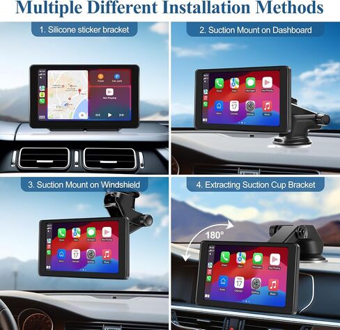 Portable Apple Carplay Screen for Car, 7'' IPS Touch Screen with 4K Dash Cam, Wireless Android Auto Screen, 1080P Backup Camera, Voice Control, Mirror Link, Bluetooth, GPS Navigation VEKOOTO A3016 in Saudi Arabia
