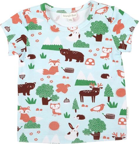 Baby Toddler Short Sleeve T-Shirt Crewneck with 2 Shoulder Buttons for Easy-Dress in Saudi Arabia