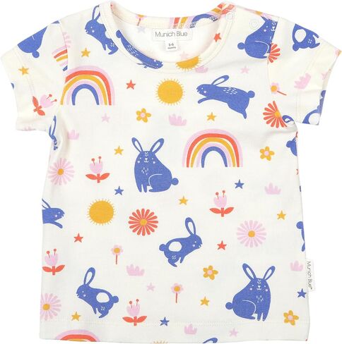 Baby Toddler Short Sleeve T-Shirt Crewneck with 2 Shoulder Buttons for Easy-Dress in Saudi Arabia