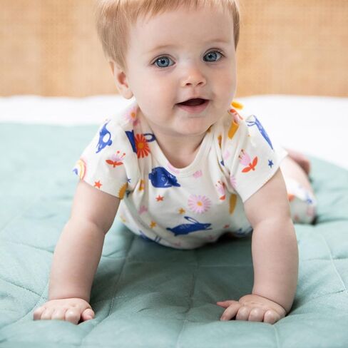 Baby Toddler Short Sleeve T-Shirt Crewneck with 2 Shoulder Buttons for Easy-Dress in Saudi Arabia