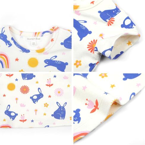 Baby Toddler Short Sleeve T-Shirt Crewneck with 2 Shoulder Buttons for Easy-Dress in Saudi Arabia
