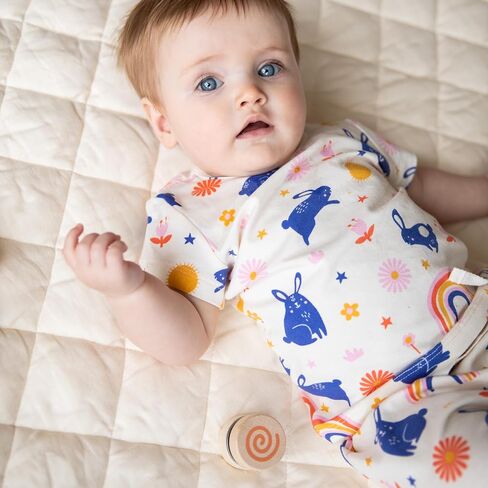 Baby Toddler Short Sleeve T-Shirt Crewneck with 2 Shoulder Buttons for Easy-Dress in Saudi Arabia