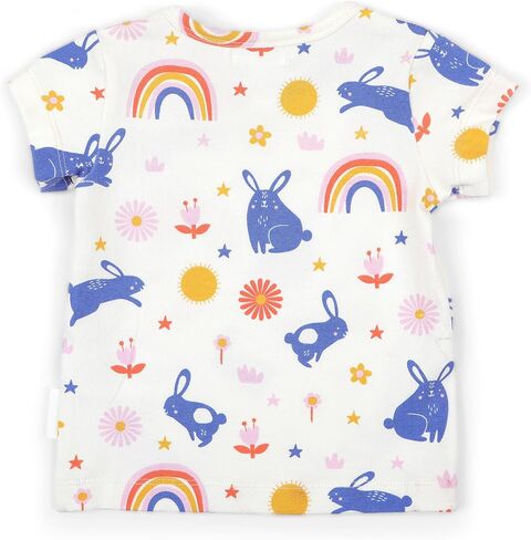 Baby Toddler Short Sleeve T-Shirt Crewneck with 2 Shoulder Buttons for Easy-Dress in Saudi Arabia