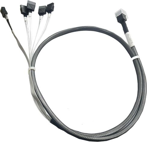 مع إشارة GPIO داخلية HD Mini SAS (مضيف SFF-8643) - كابل 4X SATA (الهدف)، كابل SFF-8643 إلى 4X SATA، SFF-8643 لوحدة التحكم، 4 Sata متصل بالقرص الصلب، 3.3 قدم/1 متر in Kuwait