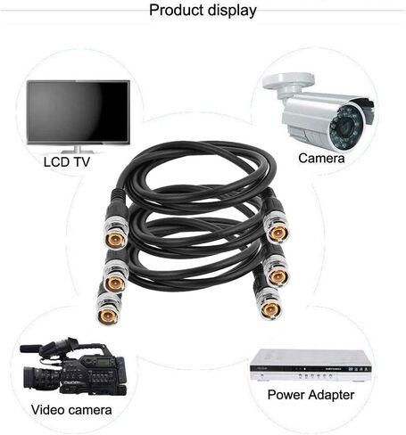 5-حزمة 5ft BNC ذكر إلى BNC ذكر البلوز 75 أوم وصلة تمديد كابل لنظام CCTV DVR إلى التلفزيون in Saudi Arabia