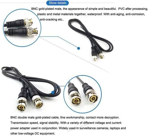 5-حزمة 5ft BNC ذكر إلى BNC ذكر البلوز 75 أوم وصلة تمديد كابل لنظام CCTV DVR إلى التلفزيون in Saudi Arabia