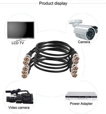 5-حزمة 5ft BNC ذكر إلى BNC ذكر البلوز 75 أوم وصلة تمديد كابل لنظام CCTV DVR إلى التلفزيون in Saudi Arabia