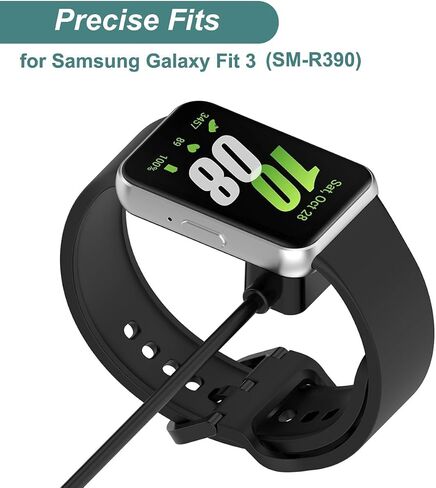 Charger for Galaxy Fit 3 SM-R390, Replacement USB Charging Cable Cord for Samsung Galaxy Fit 3 Smart Watch (1.8ft/55cm) (Black) in Saudi Arabia