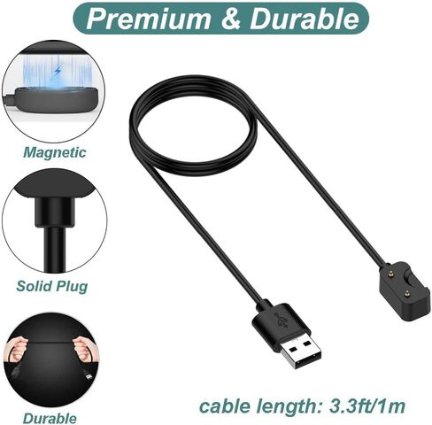 Charger for Galaxy Fit 3 SM-R390, Replacement USB Charging Cable Cord for Samsung Galaxy Fit 3 Smart Watch (1.8ft/55cm) (Black) in Saudi Arabia