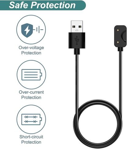 Charger for Galaxy Fit 3 SM-R390, Replacement USB Charging Cable Cord for Samsung Galaxy Fit 3 Smart Watch (1.8ft/55cm) (Black) in Saudi Arabia