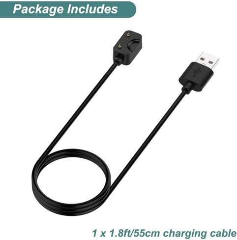 Charger for Galaxy Fit 3 SM-R390, Replacement USB Charging Cable Cord for Samsung Galaxy Fit 3 Smart Watch (1.8ft/55cm) (Black) in Saudi Arabia