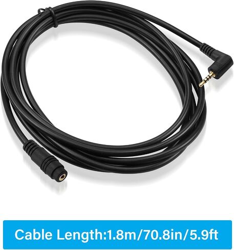GINTOOYUN 2.5mm Audio Extension Cable,90 Degree Angle 2.5mm TRRS male to female stereo Audio Plug Jack Adapter Cable for Smartphone,Headphone,Headset, Speaker,Car,Mp3 Player（5.9FT） in Saudi Arabia