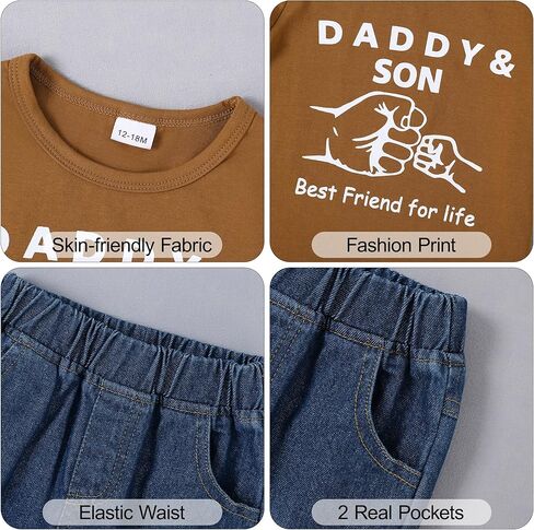 WESIDOM طفل رضيع ملابس الصيف عارضة قصيرة الأكمام أعلى ممزق الجينز 1-5T طفل الفتيان وتتسابق الاطفال مجموعة ملابس in Kuwait