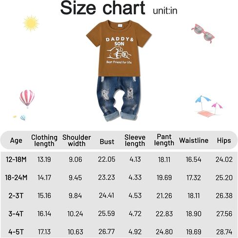 WESIDOM طفل رضيع ملابس الصيف عارضة قصيرة الأكمام أعلى ممزق الجينز 1-5T طفل الفتيان وتتسابق الاطفال مجموعة ملابس in Kuwait