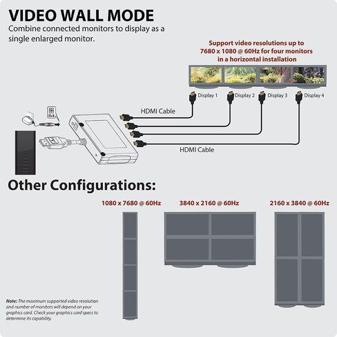 Tripp Lite 2-Port DisplayPort to HDMI Multi-Stream Transport (MST) Hub, DP 1.2 to HDMI, 3840x2160 4K x 2K @ 24/30Hz (B156-002-HD-V2) in Saudi Arabia