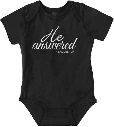 Brisco Brands He Answered Samuel 1:17 Christian Baby Bodysuit Jumper Girls in Saudi Arabia