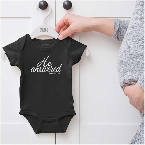 Brisco Brands He Answered Samuel 1:17 Christian Baby Bodysuit Jumper Girls in Saudi Arabia