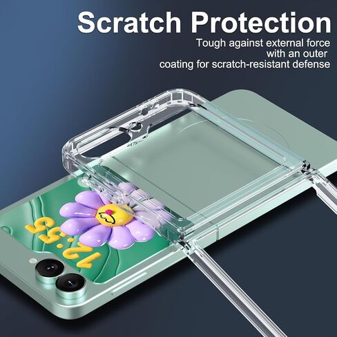 RMOCR for Samsung Galaxy Z Flip 6 Case, Clear Shockproof Phone Cover, Ultra-Thin Slim Fit Hard PC Protective Cases for Samsung Z Flip 6, Black in Saudi Arabia
