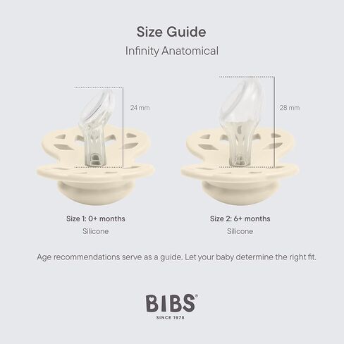 لهايات BIBS - مجموعة إنفينيتي مع حلمة تشريحية| لهاية أطفال خالية من مادة BPA | صنع في الدنمارك | مجموعة من 2 لهايات فاخرة بلون بلوسوم/ليلك داكن | الحجم 0-6 أشهر in Saudi Arabia