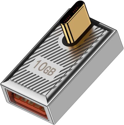 cablecc 10Gbps Data 120W Power USB-C USB 3.1 Type C to USB 3.0 A Type OTG Straight Female to Female Adapter Alloy Shell Mecha Cyberpunk Style in Saudi Arabia