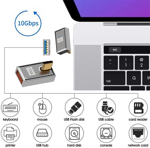 cablecc 10Gbps Data 120W Power USB-C USB 3.1 Type C to USB 3.0 A Type OTG Straight Female to Female Adapter Alloy Shell Mecha Cyberpunk Style in Saudi Arabia