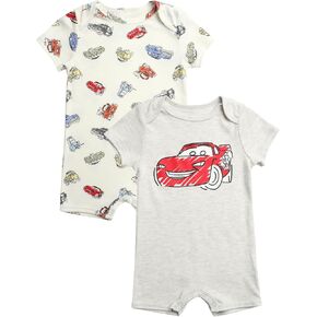 Disney Baby Boy Romper - 2 Pack Lightweight Short Sleeve Baby Romper Jumpsuit with Snap Closure Infant Newborn Boy Clothes in Saudi Arabia