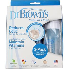 Dr. Brown's Natural Flow BPA Free Polypropylene Bottles, 4 oz 3 ea
