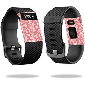 MightySkins Skin Compatible with Fitbit Charge HR Watch Cover wrap Sticker Skins Coral Damask