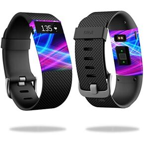 MightySkins Skin Compatible with Fitbit Charge HR Watch Cover wrap Sticker Skins Light Waves