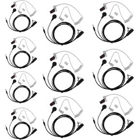 Walkie Talkie Headset 1 Pin Covert Acoustic Tube Earpiece with Mic Compatible with Cobra CXT195 CX112 ACXT1035r ACXT145 ACXT545 PX655 RX385 RX685 Two Way Radio Accessories 10 Pack