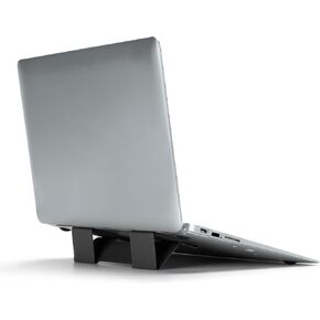 Flat Foldable Laptop Stand, Laptop Stand for Desk,Slim Portable Laptop Riser- Compatible with MacBook and All Laptop (Black)