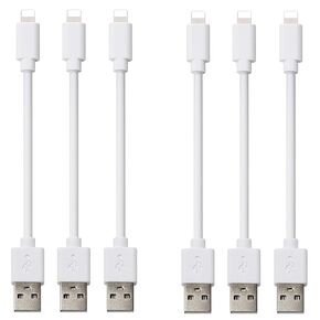 Short Phone Charger Cable (6 Pack 1 FT Cord) Compatible with Cellphone, All USB Charging Station, CLZHome Fast Charge & Sync Data Cables for Phone 11 Pro Xs MAX XR X 8 7 7 Plus 6s 6s Plus 6 6 Plus