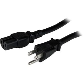 StarTech.com 4ft (1.2m) Heavy Duty Power Cord, NEMA 5-15P to C15 AC Power Cord, 15A 125V, 14AWG, Replacement Computer Power Cord, Monitor Power Cable, PC Power Supply Cable, UL Listed (PXT515C154)