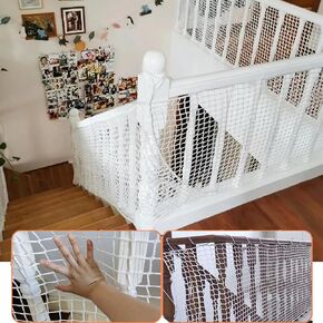 Mesh Netting Safety Net for Balcony Rail Stair-3.3ftHx13.2ftL,Child Safety Net,Balcony Netting for Pets,Stairway Net Safety Products for Indoor & Outdoor(White)