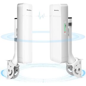Point to Point Wireless Bridge with Mount for Starlink Internet, 3KM Outdoor 5.8G Network WiFi Bridges Extender CPE Access Point with 16DBi Antenna Dual 1Gbps LAN Port 24V PoE Injector 2-Pack