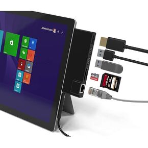 Portable Dock for Surface Pro 4/5/6 USB Hub Docking Station with 1000M Ethernet Port, 4K HDMI, 2 x USB 3.0 Ports, SD/Micro SD Card Reader,LAN Adapter for The 4th/5th/6th-gen Surface Pro 2016/2017/2018