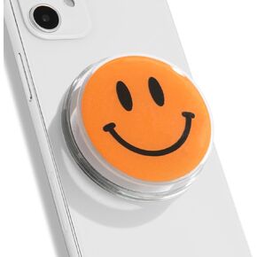 حامل حامل للهاتف المحمول متوافق مع Magsafe، شكل وجه مبتسم لطيف، قابل للطي لملحقات الهاتف الخلوي Kindle للهواتف الذكية والكمبيوتر اللوحي (برتقالي)