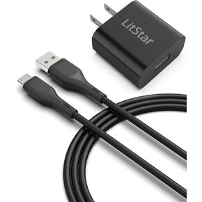 5V 3A 2A 1A Micro USB Wall Charger, Android Charger Cable, AC Power Adapter with 6ft Charging Cord for Android Smartphone, Tablet, Security Camera, and More