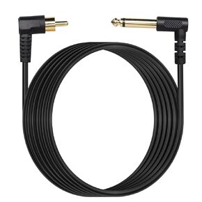 RIIEYOCA 90 Degree Right Angle RCA to 1/4 Inch Audio Cable, Gold Plated 6.35mm TS Mono Male to RCA Male Patch Cord (Black,2m)