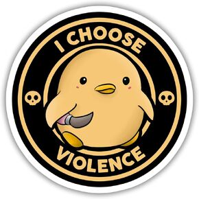 (3pcs) Choose Violence Stickers, Funny Meme Stickers, Water Assistant Funny Quotes Stickers, Funny Decal for Water Bottle Phone Laptop, Gift for Boys Girl, Bookworm Stickers (Size 2")