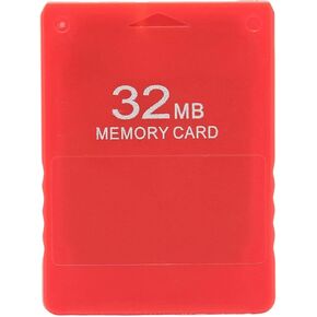 Memory Card for PS2, 32MB High Speed Game Memory Card Plug and Play FMCB1.966 External Data Card for 2 PS2 Game Console(red)