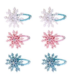 6PCS Snowflake Hair Clip Blue White Christmas Hair Accessories for Women Xmas Bow Hair Clip Festive Snowflake Hairpins Holiday Hair Accessory Party Gifts (snowflake1)