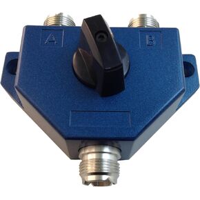 TA-102BLUE Color 2 Position Ham Coaxial Switch for 144/440MHz HAM CB or HF/VHF/UHF Radio UHF Female (SO-239) Connector Plated NI
