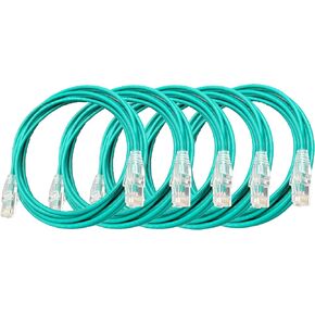 3 Feet Cat6A Ultra Slim Patch (28AWG) Cable (Green) 5-Pack (E09-003G-SL5)