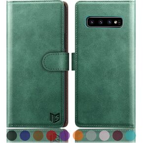 SUANPOT for Samsung Galaxy S10+ /S10 Plus 6.4 (Not Fit S10,S10e) Leather Wallet case with RFID Blocking Credit Card Holder, Flip Folio Book Cell Phone Cover Shockproof case wallet Pocket 2018 Brown