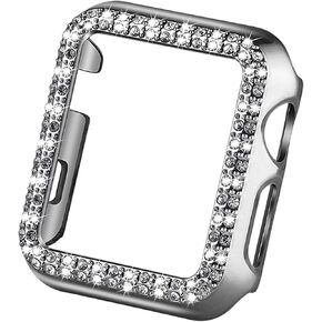 VIQIV Bling Protective Face Bumper Case Cover for Compatible with Apple Watch 38mm 42mm 40mm 44mm, Crystal Diamond Plate Frame Compatible with Apple iWatch Series 5 4 3 2 1